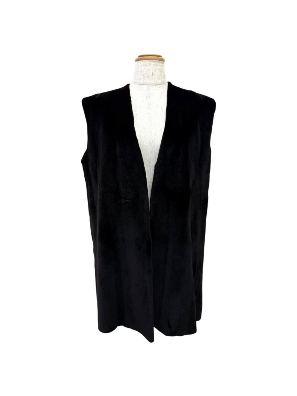 Hermes Vintage Martin Margiela Era Front Open Mink Gilet Vest Dark Brown 38